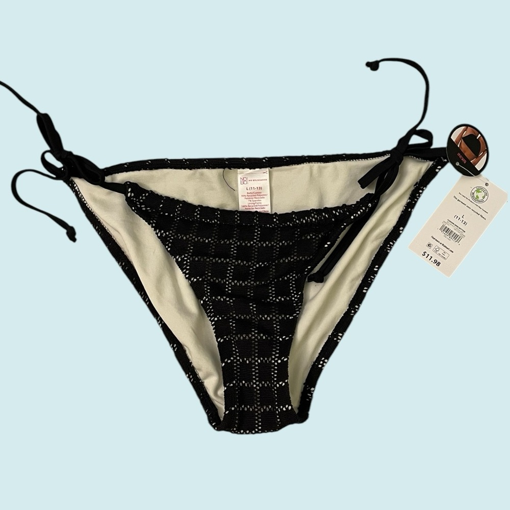 BNWT No Boundaries Black & White Bikini Bottom (Rich Blck Cream, Multiple Sizes)